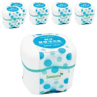 Seasons 四季 活動假牙/矯正器專用 雙層浸泡盒, 1個, 6個