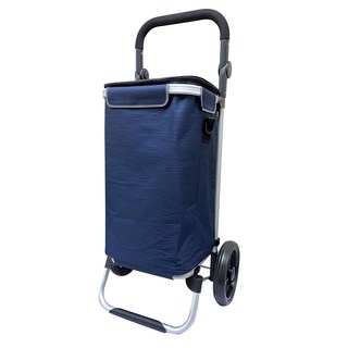 U-CART 優卡得 日式鋁製摺疊購物車 LF508F-2A 41L 基本款 輕巧摺疊 購物幫手, 深藍色 + 黑色, 1個