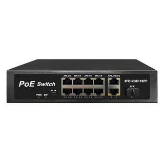 台灣霓虹 POE8M+2G+1SFP 120W 11埠PoE網路供電光纖交換機, 1個