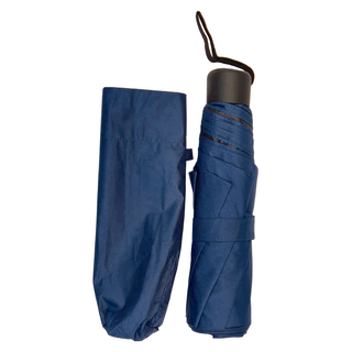 三折黑膠防曬晴雨傘, 半徑54cm*7K, 重量255g, 深藍色