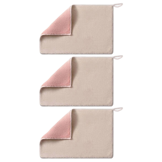 LifeShopping CLEAN SHOP 家具萬用清潔布 B款 20x30cm 超細纖維, 3條, 咖啡色 + 粉色