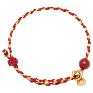 RADIANT STAR 璀璨之星 玉石 紅月定情硃砂可調節編織手環 KTL690