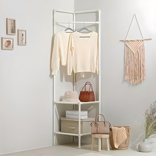 MF MAGIC HOUSE 組合式角落掛衣架, 白色