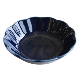 佐和陶瓷國際有限公司 紺藍花形4深皿 日本製 190ml, 1個, 藍色