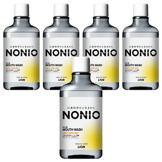 LION 獅王 NONIO 終結口氣漱口水，99.9%口臭原因菌去除，幫助清除牙菌斑，日本調香職人特調, 600ml, 5瓶