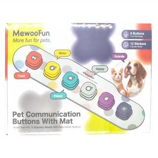MewooFun 喵乎汪也 寵物錄音訓練按鈕 Set, 可重複錄音, 附贈貼紙, DIY, 混合色, 1組
