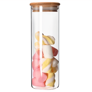 JAR嚴選 竹木蓋高硼矽玻璃密封儲物保鮮罐 500ml, 食品收納保鮮, 1個
