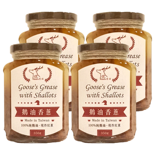 悅生活 極鮮 黃金3A頂級香蔥款鵝油 350g 台灣製造, 4罐