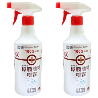 國衛 樟腦油精噴霧, 100%極濃縮, 天然萃取, 居家保健 環境清潔, 500ml, 2瓶
