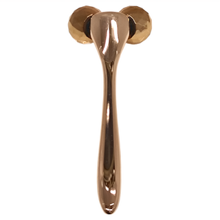 雙滾輪按摩棒, 規格: 5x12.3cm, 材質: 合金、ABS塑料, 金色, 1件