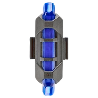 自行車燈 5個 PC高彈性矽膠LED燈珠 黑色前燈(3種模式) + 紅/白/藍光尾燈(7種模式) 附充電線和橡膠圈, 藍色, 1組