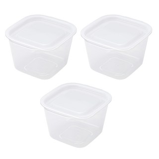 INOMATA 保鮮盒 1817 白色 900ml 冰箱收納保鮮 食品級材質 簡約設計, 3個, 1組