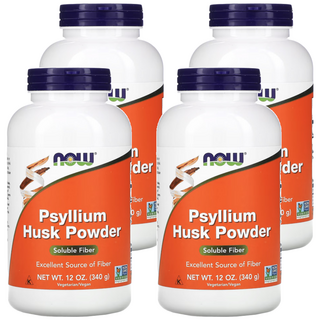 now 洋車前子殼粉，每份含7公克膳食纖維，素食可，非基因改造，無麩質, 340g, 4罐