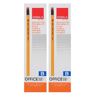 DONG-A OFFICE PENCIL ONE B鉛筆, 2個, 黃色