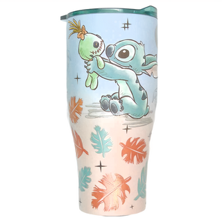 Disney 迪士尼 304不鏽鋼真空酷樂杯 DS-7908 10.2 x 9.5 x 21cm 口徑 9.5cm, 史迪奇沙灘, 900ml, 1個