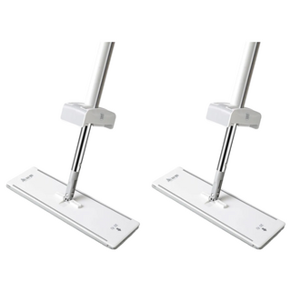 美麗雅 免手洗雙刮乾濕兩用平板拖把, 125 x 38 x 134cm, 2個