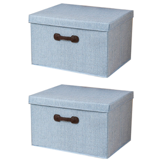 加厚手提可堆疊牛津布收納儲物箱 30L, 牛仔淺藍, 2個