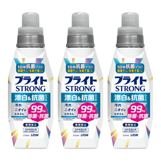 LION 獅王 STRONG 強效去污漂白劑 510ml 漂白除菌 適用於彩色衣物, 3罐