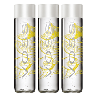 VOSS 芙絲風味氣泡水 檸檬小黃瓜, 瓶裝水界的愛馬仕, 無糖零熱量, 雪碧口感, 時尚玻璃瓶身, 375ml, 3瓶