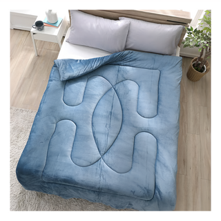 Ishur 伊舒爾 石墨烯法蘭絨暖暖被 青灰藍