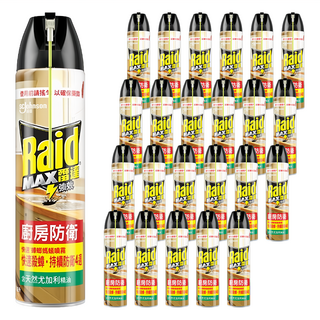 Raid 雷達 快速蟑螂螞蟻藥 尤加利, 500ml, 24罐