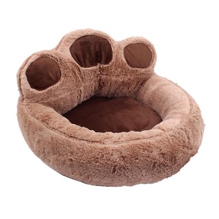 捷華 熊掌寵物窩 PP棉填充 灰色/咖啡色 適合5公斤以內寵物, 56 x 52cm, 1個