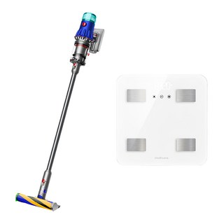 dyson 戴森 V12 Detect Slim Fluffy 輕量智慧無線吸塵器 SV46 + MEDISANA 多功能體脂計 (款式隨機, 銀灰色)