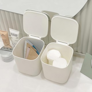 LIKEHOUSE 桌上型方形迷你垃圾桶, 2個, 白色