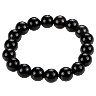 馥瑰馨盛 避邪黑曜石手鍊 含開光加持 手圍約15~16.5cm 混和顏色, 1個