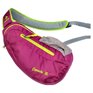 DIBOTE 迪伯特 單肩包 10L 輕量 舒適肩帶 防潑水, 38 x 18cm, 玫色