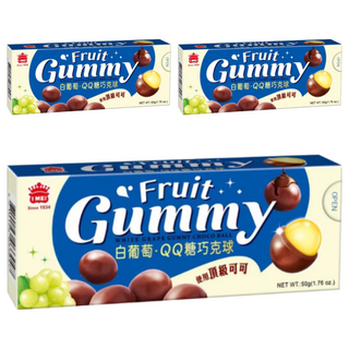 義美 白葡萄QQ糖巧克球, 50g, 3盒