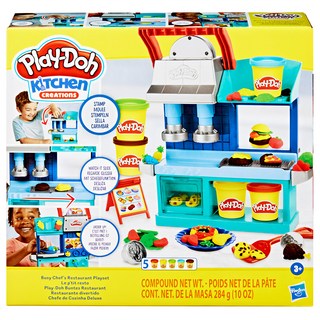 Hasbro 孩之寶 Play-Doh 培樂多 廚房系列 主廚很忙餐廳遊戲組 含5色培樂多黏土, 1組, 284g