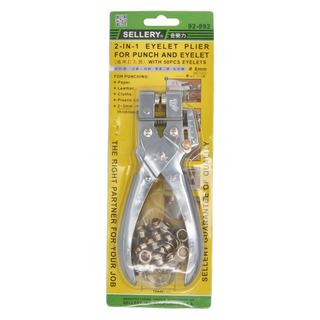 SELLERY 舍樂力 兩用打孔器/打洞器, 適用於紙、皮革、布料、塑膠材料, 附50個雞眼, 92-892, 1支