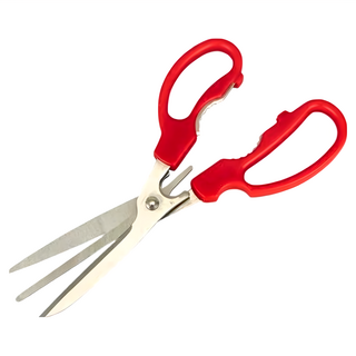 KAI 貝印 House 三刀刃 螃蟹剪刀/廚房剪刀 不鏽鋼刀刃 ABS樹脂把手, 紅色, 1個