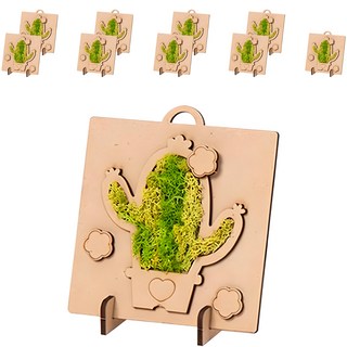minhwashop 苔蘚相框仙人掌DIY套組, 什錦色, 10套