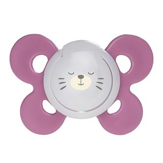 chicco 舒適哺乳 機能型矽膠安撫奶嘴 大, 16~36M, 喵星粉, 1個