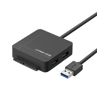UGREEN 綠聯 USB3.0轉SATA/SD-TF/2 Port USB3.0三合一集線器 PRO版, 30713, 黑色, 1個