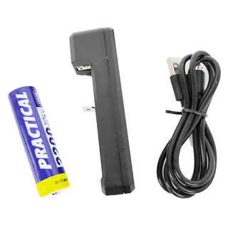 PRACTICAL 實用牌 鋰電池用USB單槽多功能充電組 附2200mAh電池, 1組