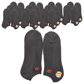 Cool Angel 天使之翼 毛巾底刺繡船型襪 12雙 台灣製, 黑色, 22-26cm