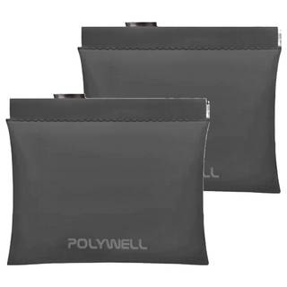 POLYWELL 寶利威爾 PU彈片收納包 PW15-T65-0808 15 x 11.5cm, 黑色, 2個