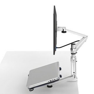 Ermutek 二木科技 鋁合金液晶電腦螢幕支架 + 筆記型電腦支架二合一桌上型萬用支架，尺寸: 53x25x14 cm，重量: 4KGS, DM-OA7X-D, 1個