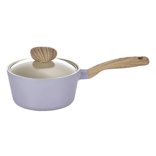 NEOFLAM Retro系列 電磁爐適用單柄湯鍋 附玻璃蓋, 18cm, 莫蘭迪紫色, 1個