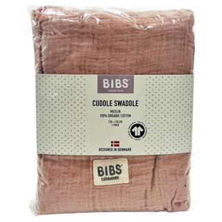 BIBS Cuddle Swaddle, Muslin 100%有機棉紗布包巾 120 x 120公分, 腮紅色