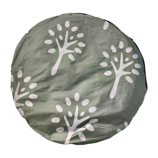 OUTSY 秒開免搭建雙人野餐沙灘帳篷 綠白小樹 塗銀抗紫外線 UPF50+ 150T聚酯纖維, 155 x 138 x 106cm