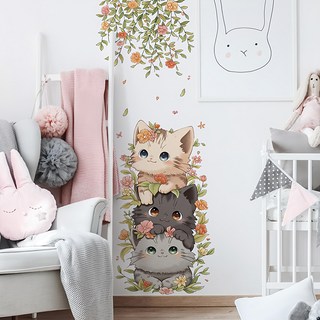 INS 歐風壁貼系列 裝飾貼紙, 90 x 30cm, c095 - 可愛貓咪壁貼，輕鬆打造溫馨居家