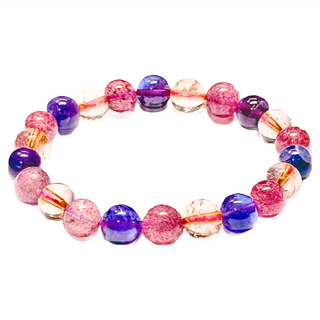 財旺神佑 開運手鍊，草莓晶，帝王紫水晶，髮晶，開運桃花人緣招財，提升個人魅力和財運，增強運勢改善磁場，帶來正能量