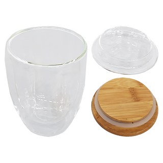 Homely Zakka 午茶食光隔熱保溫雙層雙蓋玻璃杯, 1個