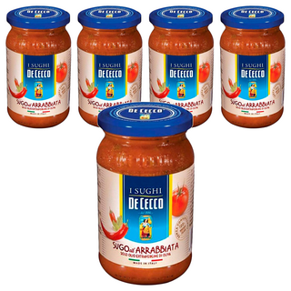 DE CECCO 得科 蕃茄香料義大利麵醬 辣味, 米其林三星主廚 Heinz Beck 特調配方, 400g, 5罐