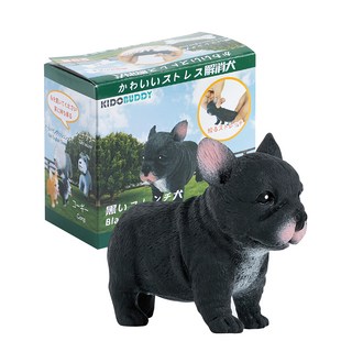 KIDO BUDDY 紓壓犬 法國鬥牛犬 8 x 4 x 7cm 黑色, 可愛造型紓壓玩具, 1個
