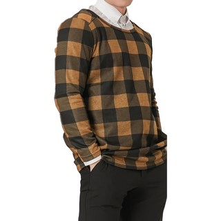 MI MI LEO 時尚刷毛經典格紋機能服 超值兩件組, 曼寧風潮黃